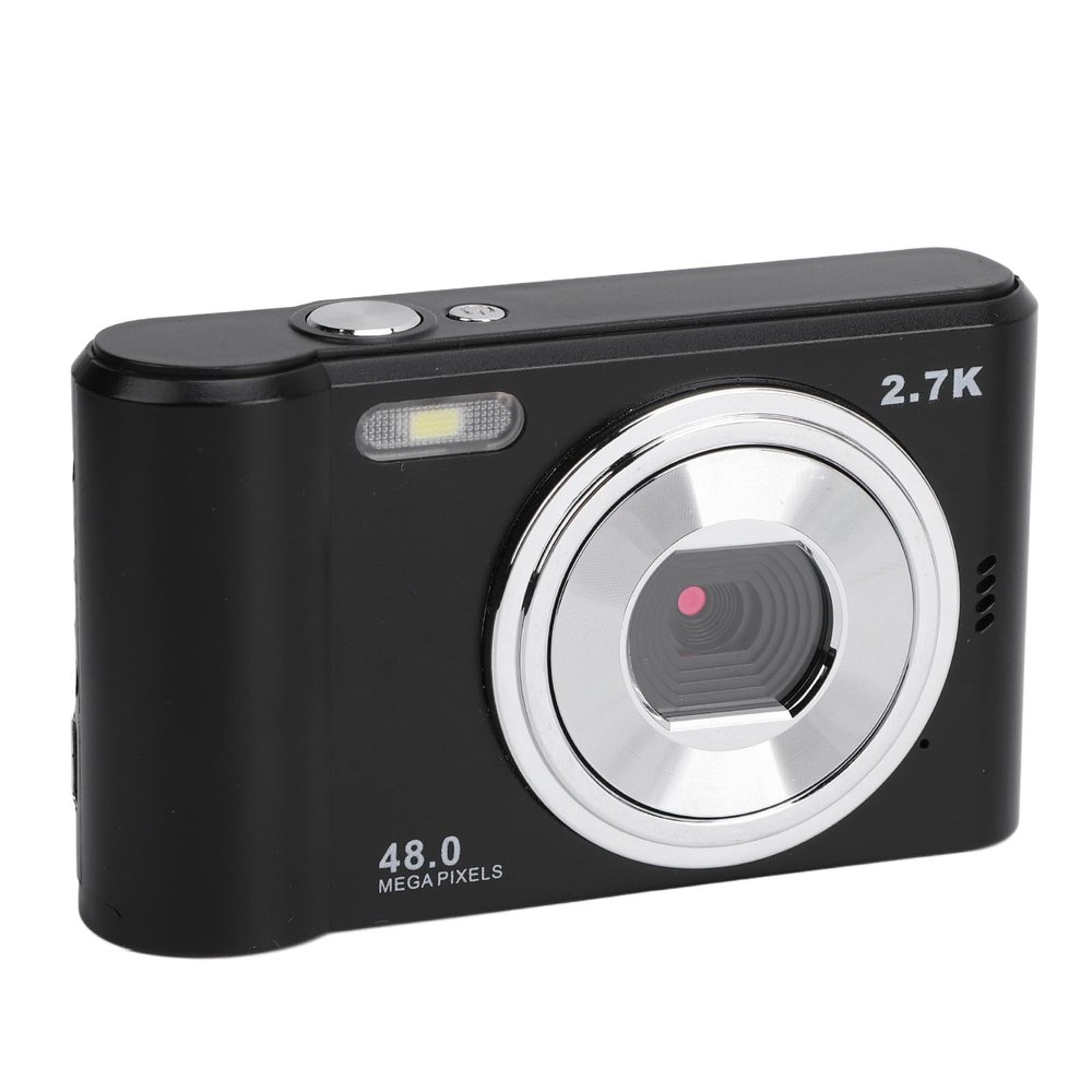 2.7K 48MP Digital Camera with 8X Zoom, HD Screen for Kids Students, Autofocus Portable Camera for Wonderful Photos (Black)