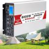 Power Inverter 4000W/5000W/6000W/8000W Inverter Pure Sine Wave DC 12V/24V/48V/60V/72V to AC 110V/220V 230V 240V Car Inverter with USB Ports AC Sockets Car Adapter with LED Display for Travel(8000W,48V view 1