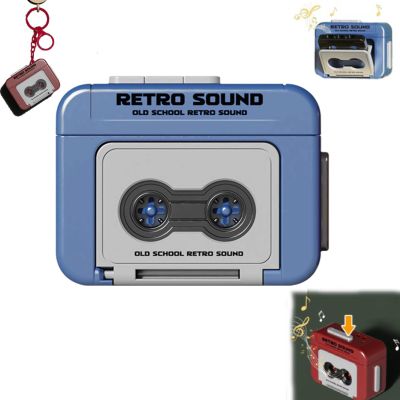 Creative Mini Tape Recorder Keychain,Retro Tape Recorder Keychain,Vintage Recorder Tape Keychain,Record Love Words,Music or Other Sounds,Portable Keychain Pendant Decorative,Couple Gift