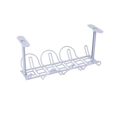 YYPTT Tray, Under Desk Cable Management Tray, 32cm/12.59inch Home Living Room Storage Rack Wire Cord Power Strip Adapter Organizer Shelf for Offices Kitchen White(Gray)