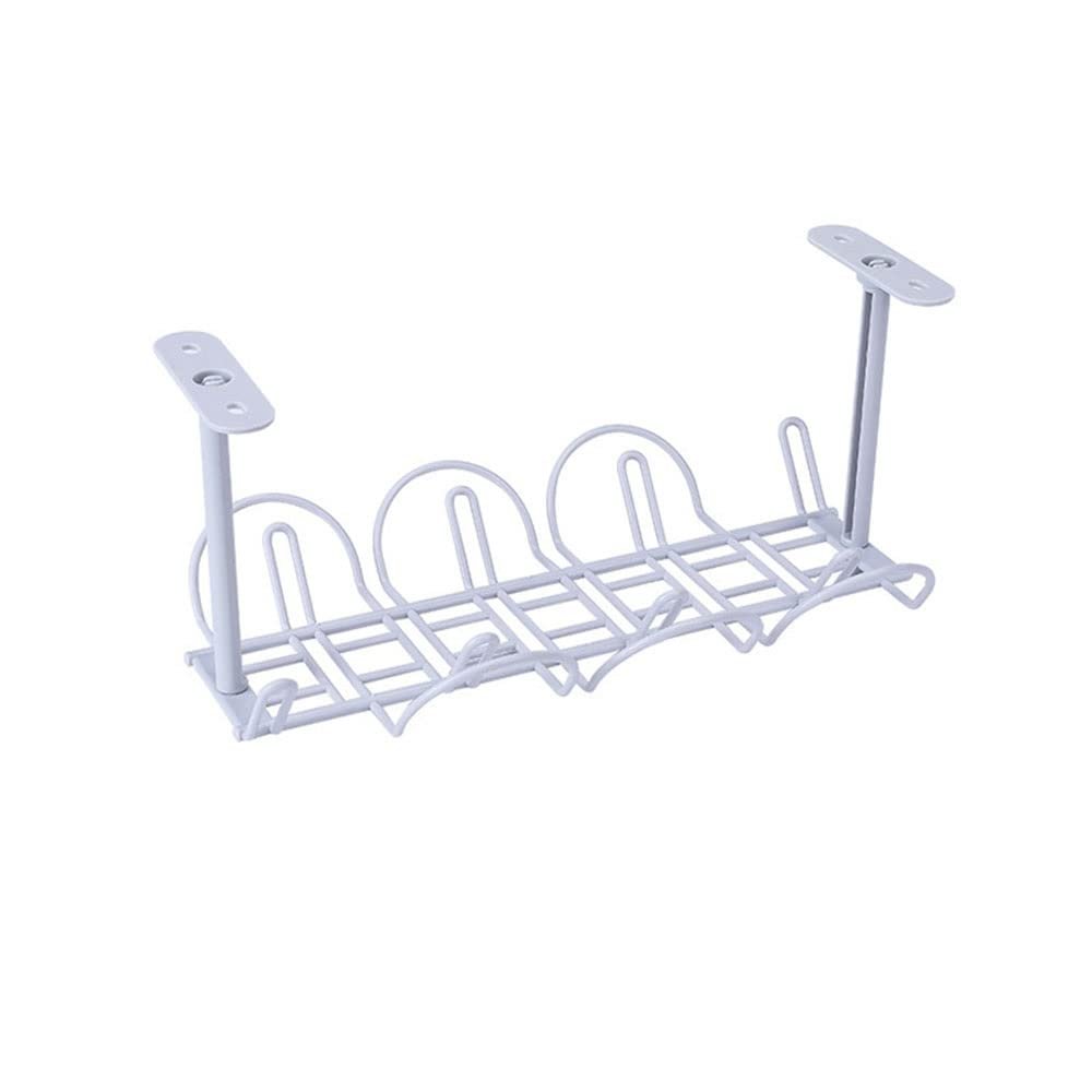 YYPTT Tray, Under Desk Cable Management Tray, 32cm/12.59inch Home Living Room Storage Rack Wire Cord Power Strip Adapter Organizer Shelf for Offices Kitchen White(Gray)
