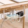 YYPTT Tray, Under Desk Cable Management Tray, 32cm/12.59inch Home Living Room Storage Rack Wire Cord Power Strip Adapter Organizer Shelf for Offices Kitchen White(Gray) view 3