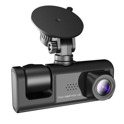 Shkalacar Dash Cam Front & Inside & Rear Camera, 1080P DVR Car Dashboard Camera with Night Vision 2 Inch Screen Dashcam Support Night-Vision Loop Recording One-Key Lock