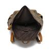 DANNLING Mens Vintage Backpack Retro Double Shoulder Travel Bag Laptop Rucksack Waxed Canvas Crazy Horse Leather Bookbag (Military green) view 3