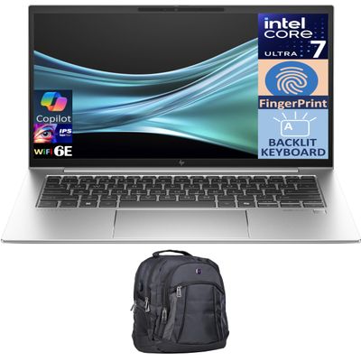 HP EliteBook 840 G11 Business Laptop 14.0" IPS WUXGA Display (Intel Core Ultra 7 155U, 16GB DDR5, 1TB SSD, Intel Graphics, Backlit KB, Fingerprint, 2 Thunderbolt 4, Win 11 Pro) w/Premium Backpack