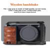 Camera Cage with Wood Handle for Sony Alpha ZV-E10, Aluminum Video Rig (with Handle 1) view 2