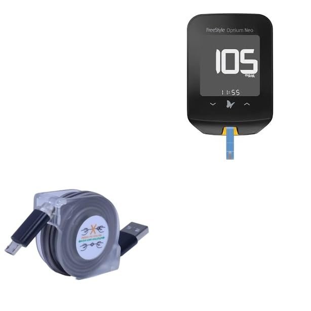 BoxWave Cable Compatible with Freestyle Optium Neo - miniSync, Retractable, Portable Sync Cable