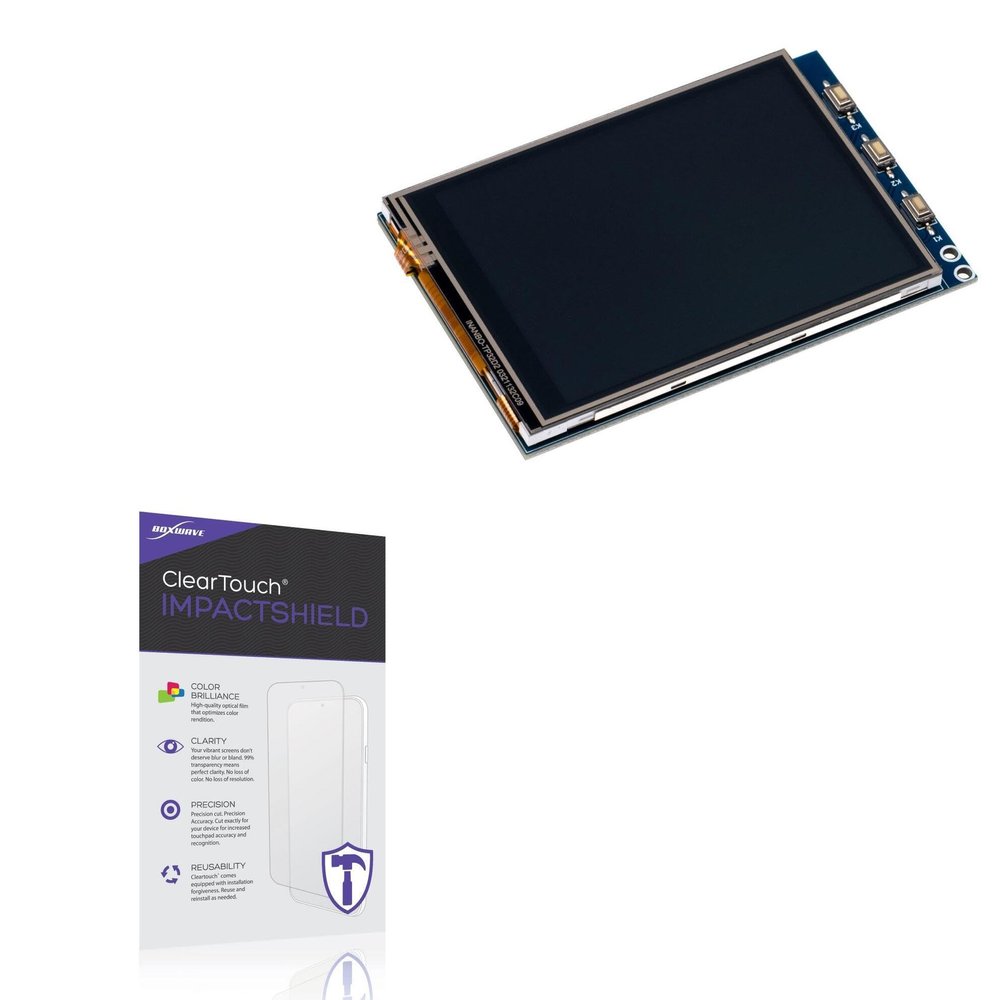 BoxWave Screen Protector Compatible with Odroid TFT+Touchscreen Shield (3.2 in) - ClearTouch ImpactShield (2-Pack), Impenetrable Screen Protector Flexible Film