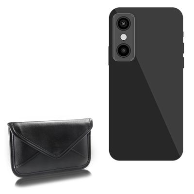 BoxWave Case Compatible with iRulu WalknBook 2Mini - Elite Leather Messenger Pouch, Synthetic Leather Cover Case Envelope Design - Jet Black