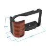 Camera Cage with Wood Handle for Sony Alpha ZV-E10, Aluminum Video Rig (ZVE10-CAGE) view 4