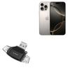 BoxWave Smart Gadget Compatible with Apple iPhone 16 Pro Max - AllReader SD Card Reader, microSD Card Reader SD Compact USB - Jet Black view 1