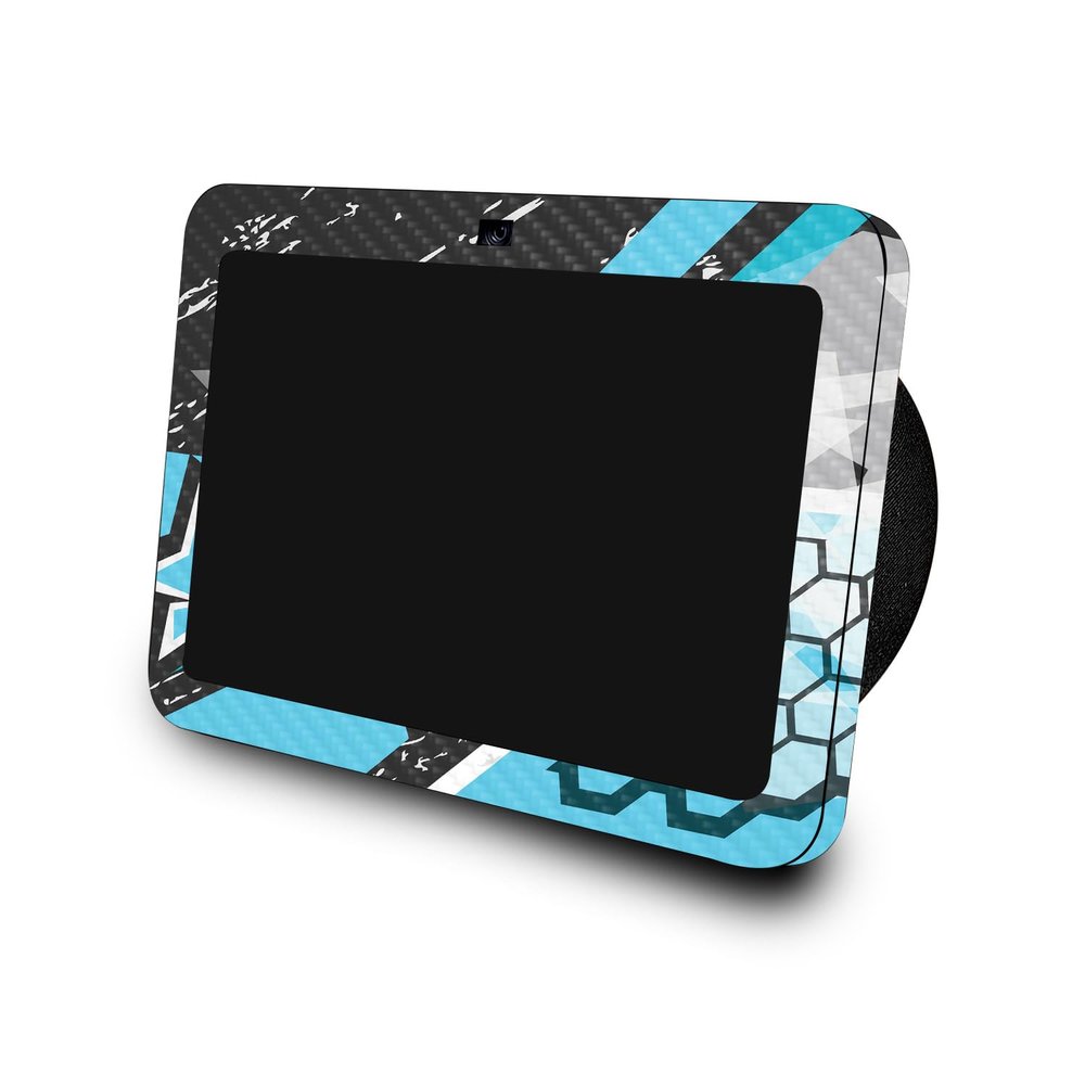 Carbon Fiber Skin Compatible with Amazon Echo Show 8 (3rd Gen, 2023) - Grunge Cyan - Premium 3M Vinyl Protective Wrap Decal Cover - Easy to Apply | Crafted in The USA by MightySkins