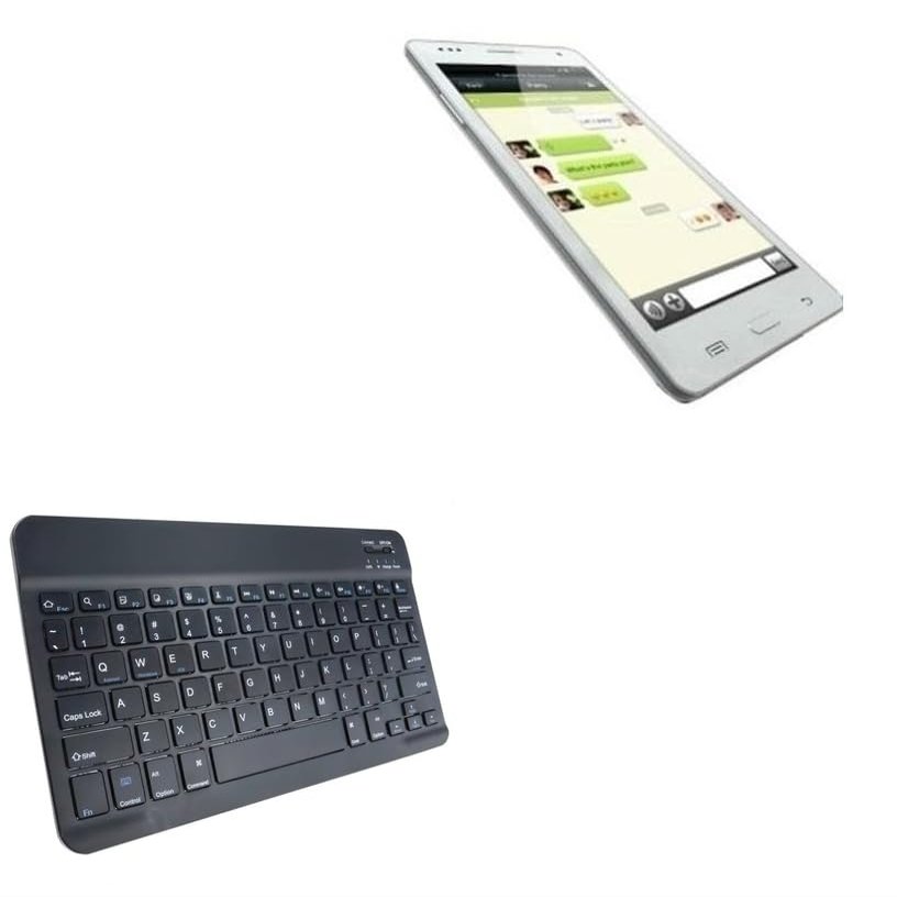 BoxWave Keyboard Compatible with iBerry Auxus Xenea X1 - SlimKeys Bluetooth Keyboard, Portable Thin with Chiclet-Style Keys - Jet Black