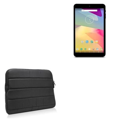 BoxWave Case Compatible with iRulu X18 - Polar Jacket, Puffy Padded Material Zip Up Sleeve Pouch - Jet Black