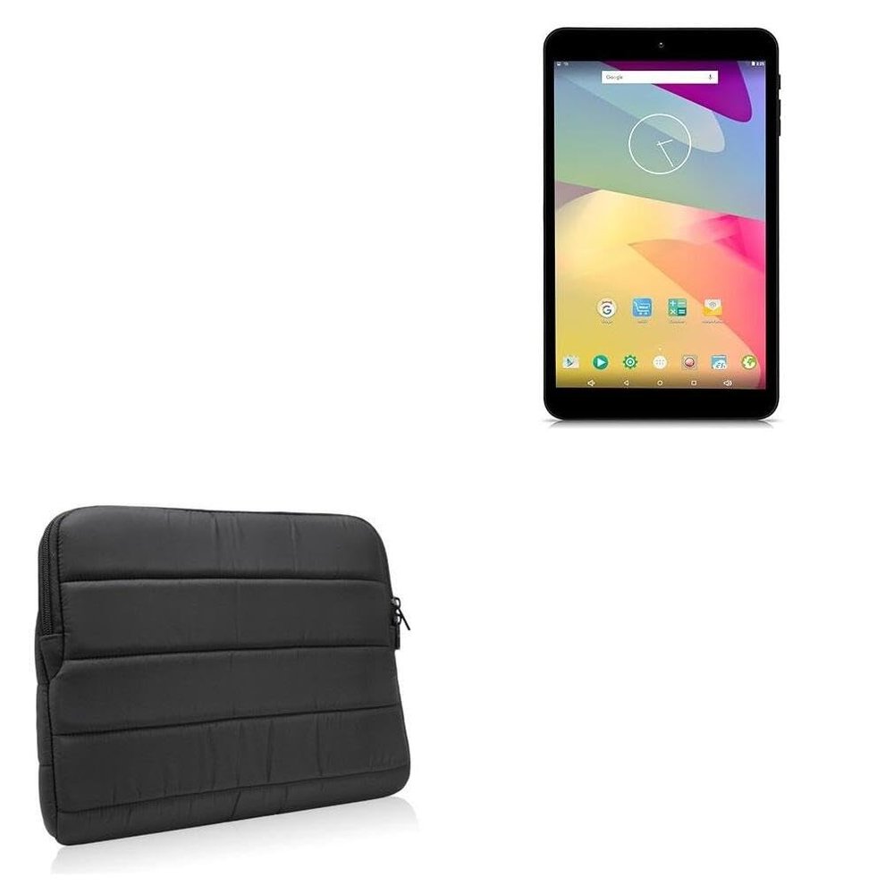 BoxWave Case Compatible with iRulu X18 - Polar Jacket, Puffy Padded Material Zip Up Sleeve Pouch - Jet Black