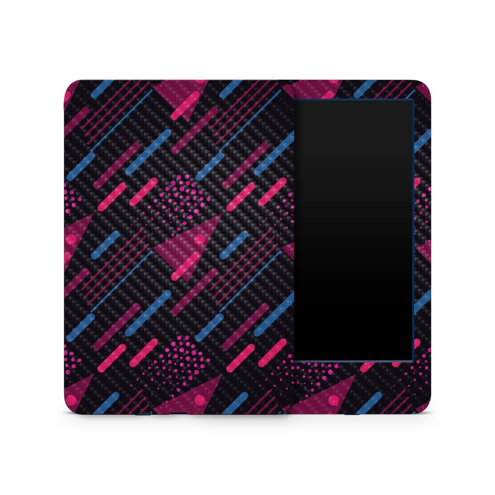 Carbon Fiber Skin Compatible with Amazon Kindle 6-inch 11th Gen (2022) - Magenta Rain - Premium 3M Vinyl Protective Wrap Decal Cover - Easy to Apply | Crafted in The USA by MightySkins