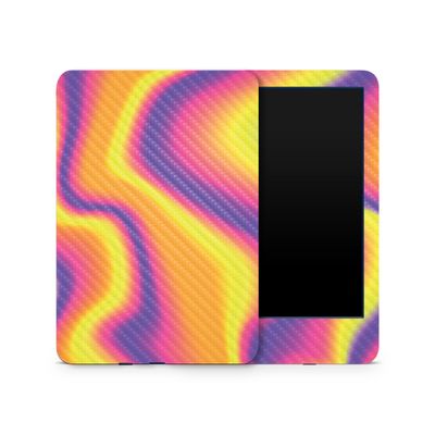 Carbon Fiber Skin Compatible with Amazon Kindle 6-inch 11th Gen (2022) - Melted Stripes - Premium 3M Vinyl Protective Wrap Decal Cover - Easy to Apply | Crafted in The USA by MightySkins