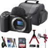 Sony ZV-E10 II Mirrorless Camera (Body) + Camera Case + 64GB Memory Card + Cleaning Kit + Flexible Tripod (15PC Bundle) view 1