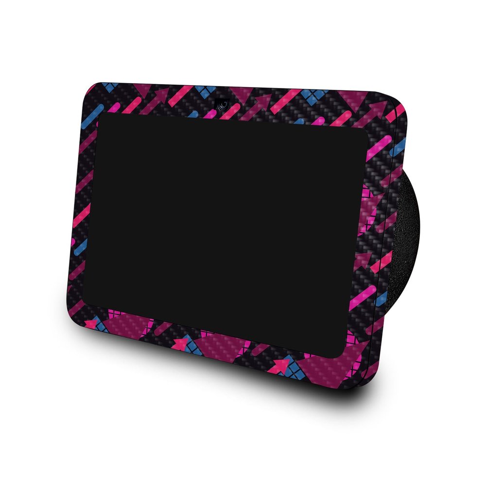 Carbon Fiber Skin Compatible with Amazon Echo Show 8 (3rd Gen, 2023) - Magenta Globe - Premium 3M Vinyl Protective Wrap Decal Cover - Easy to Apply | Crafted in The USA by MightySkins