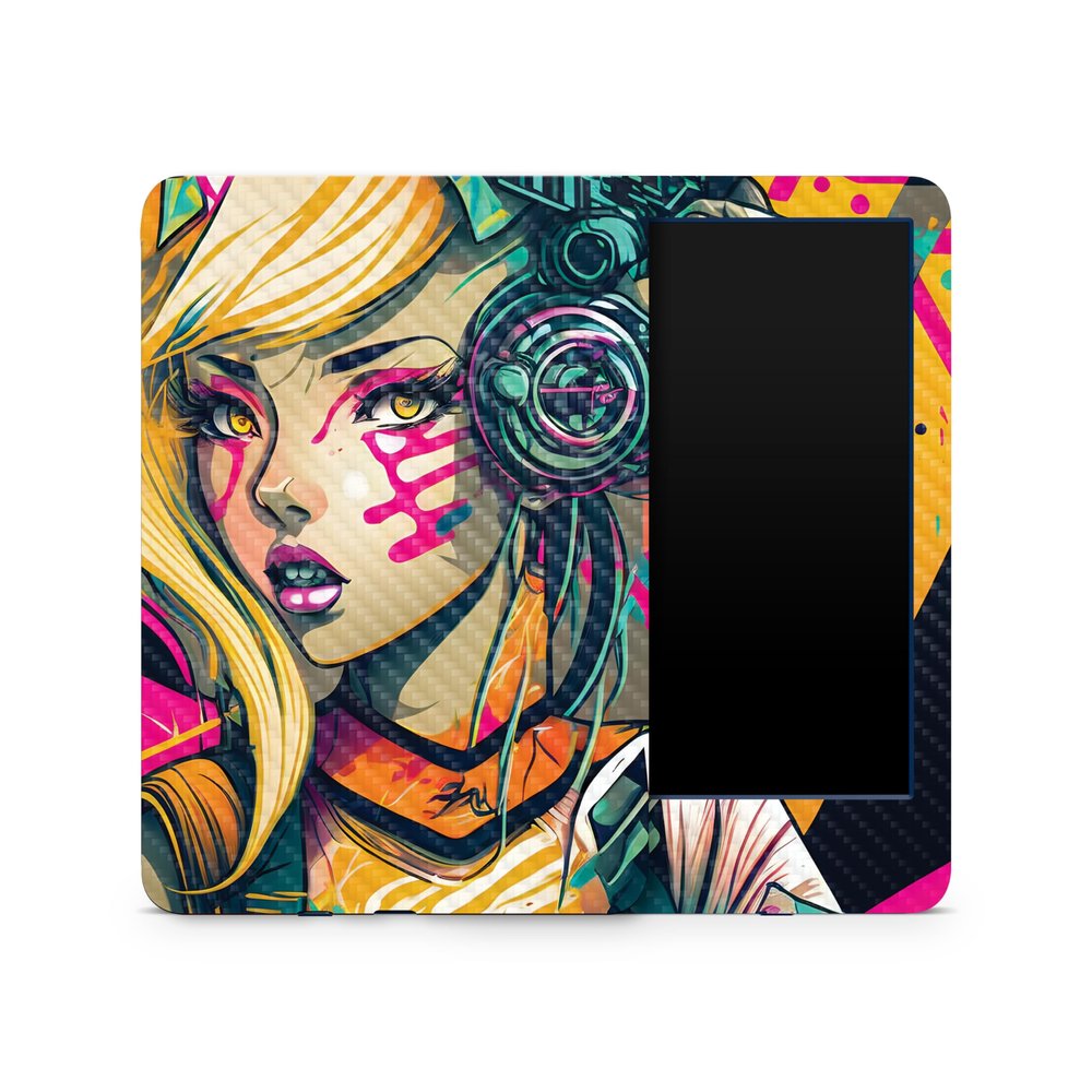 Carbon Fiber Skin Compatible with Amazon Kindle 6-inch 11th Gen (2022) - Techno Punk - Premium 3M Vinyl Protective Wrap Decal Cover - Easy to Apply | Crafted in The USA by MightySkins
