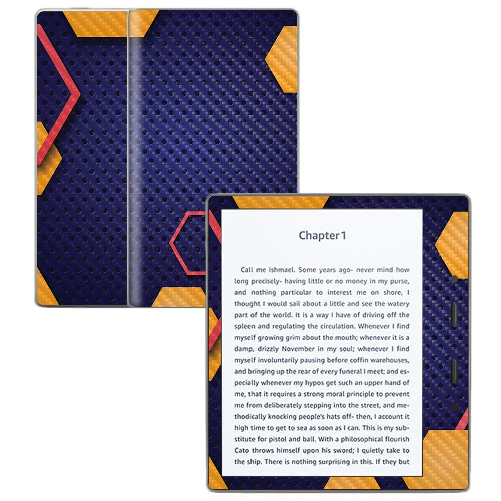 Carbon Fiber Skin Compatible with Amazon Kindle Oasis 7" (9th Gen) - Complimentary Hex - Premium 3M Vinyl Protective Wrap Decal Cover - Easy to Apply | Crafted in The USA by MightySkins