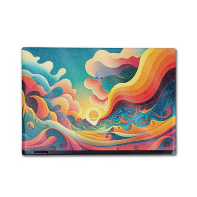 Glossy Glitter Laptop Skin Compatible with Alienware M16 R2 (2024) - Surreal Sunset - Premium 3M Vinyl Protective Wrap Decal Cover - Easy to Apply | Crafted in The USA by MightySkins