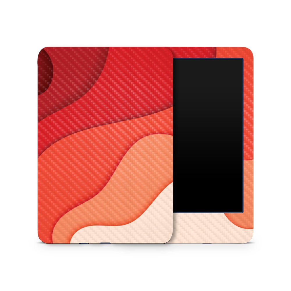 Carbon Fiber Skin Compatible with Amazon Kindle 6-inch 11th Gen (2022) - Papercraft Red - Premium 3M Vinyl Protective Wrap Decal Cover - Easy to Apply | Crafted in The USA by MightySkins