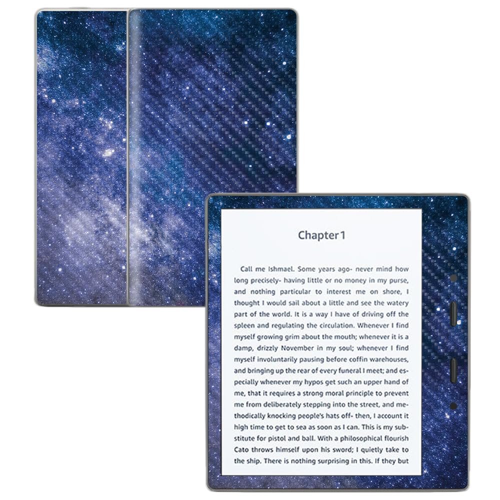 Carbon Fiber Skin Compatible with Amazon Kindle Oasis 7" (9th Gen) - Blue Stars - Premium 3M Vinyl Protective Wrap Decal Cover - Easy to Apply | Crafted in The USA by MightySkins