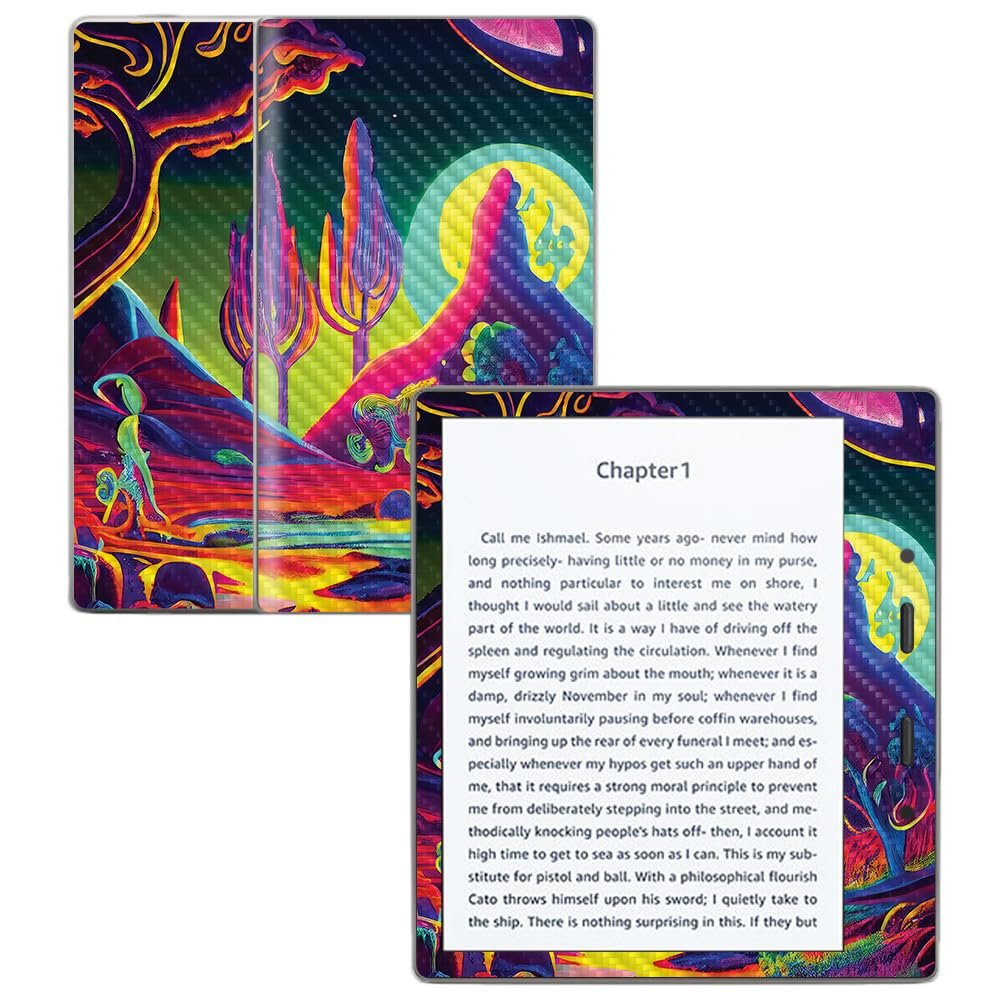 Carbon Fiber Skin Compatible with Amazon Kindle Oasis 7" (9th Gen) - Trippy Planet - Premium 3M Vinyl Protective Wrap Decal Cover - Easy to Apply | Crafted in The USA by MightySkins