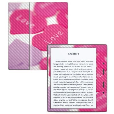 Carbon Fiber Skin Compatible with Amazon Kindle Oasis 7" (9th Gen) - Love and Stuff - Premium 3M Vinyl Protective Wrap Decal Cover - Easy to Apply | Crafted in The USA by MightySkins