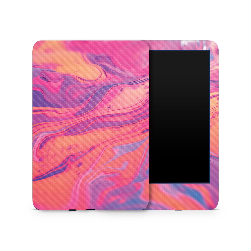 Carbon Fiber Skin Compatible with Amazon Kindle 6-inch 11th Gen (2022) - Sunset Flow - Premium 3M Vinyl Protective Wrap Decal Cover - Easy to Apply | Crafted in The USA by MightySkins