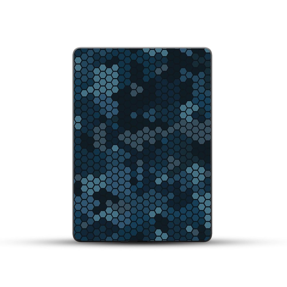 Skin Compatible with Amazon Kindle Paperwhite 5 6.8-inch 11th Gen (2021) - Blue Hexa Camo - Premium 3M Vinyl Protective Wrap Decal Cover - Easy to Apply | Crafted in The USA by MightySkins