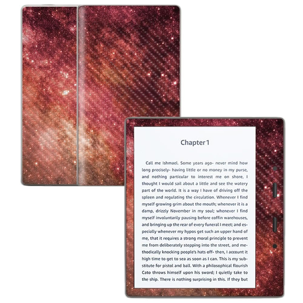 Carbon Fiber Skin Compatible with Amazon Kindle Oasis 7" (9th Gen) - Red Stars - Premium 3M Vinyl Protective Wrap Decal Cover - Easy to Apply | Crafted in The USA by MightySkins