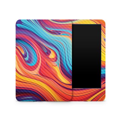 Carbon Fiber Skin Compatible with Amazon Kindle 6-inch 11th Gen (2022) - Orange Pour - Premium 3M Vinyl Protective Wrap Decal Cover - Easy to Apply | Crafted in The USA by MightySkins