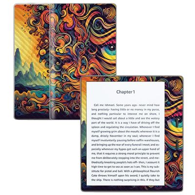 Carbon Fiber Skin Compatible with Amazon Kindle Oasis 7" (9th Gen) - Surreal Vision - Premium 3M Vinyl Protective Wrap Decal Cover - Easy to Apply | Crafted in The USA by MightySkins