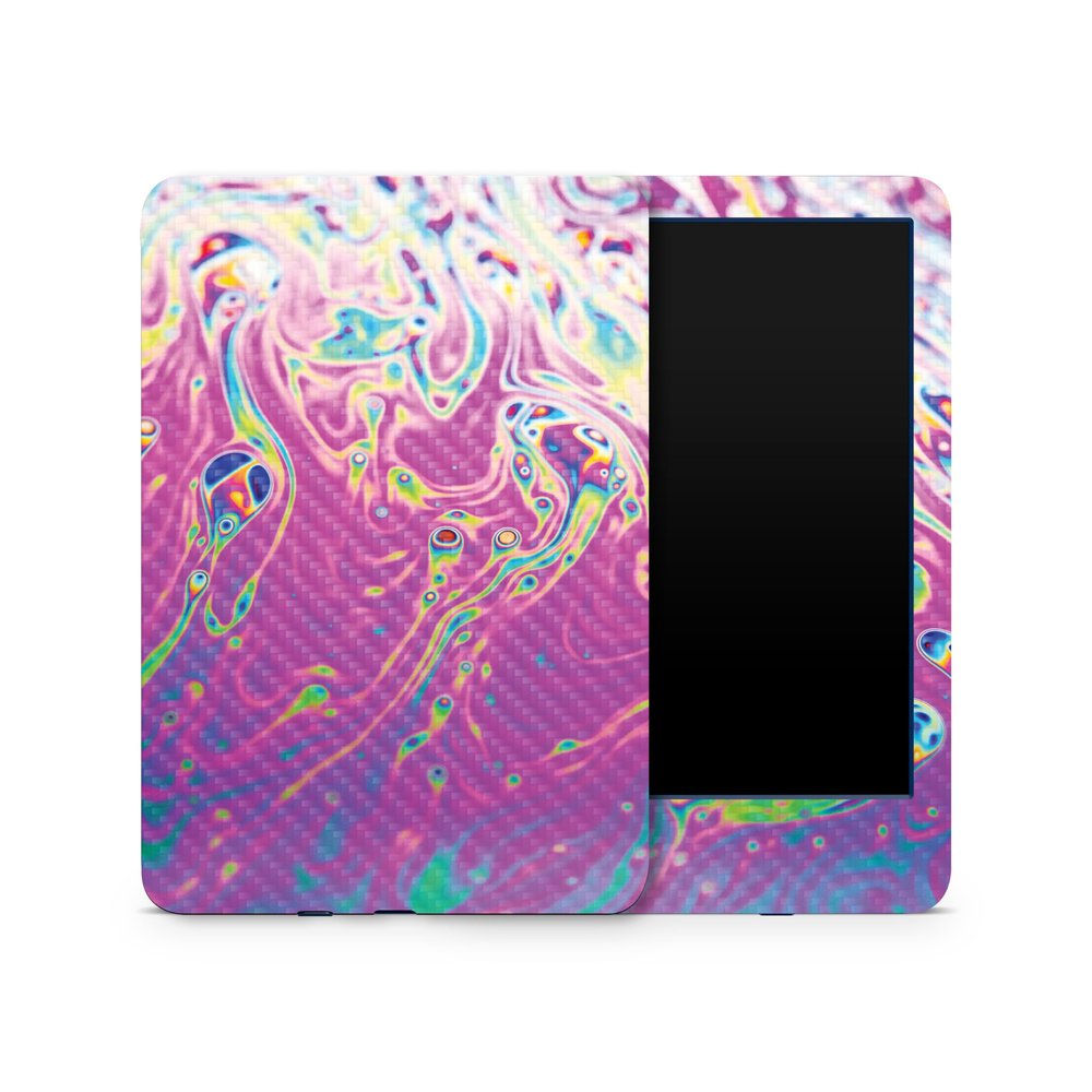 Carbon Fiber Skin Compatible with Amazon Kindle 6-inch 11th Gen (2022) - Magenta Wash - Premium 3M Vinyl Protective Wrap Decal Cover - Easy to Apply | Crafted in The USA by MightySkins