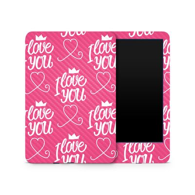 Carbon Fiber Skin Compatible with Amazon Kindle 6-inch 11th Gen (2022) - Much Love - Premium 3M Vinyl Protective Wrap Decal Cover - Easy to Apply | Crafted in The USA by MightySkins