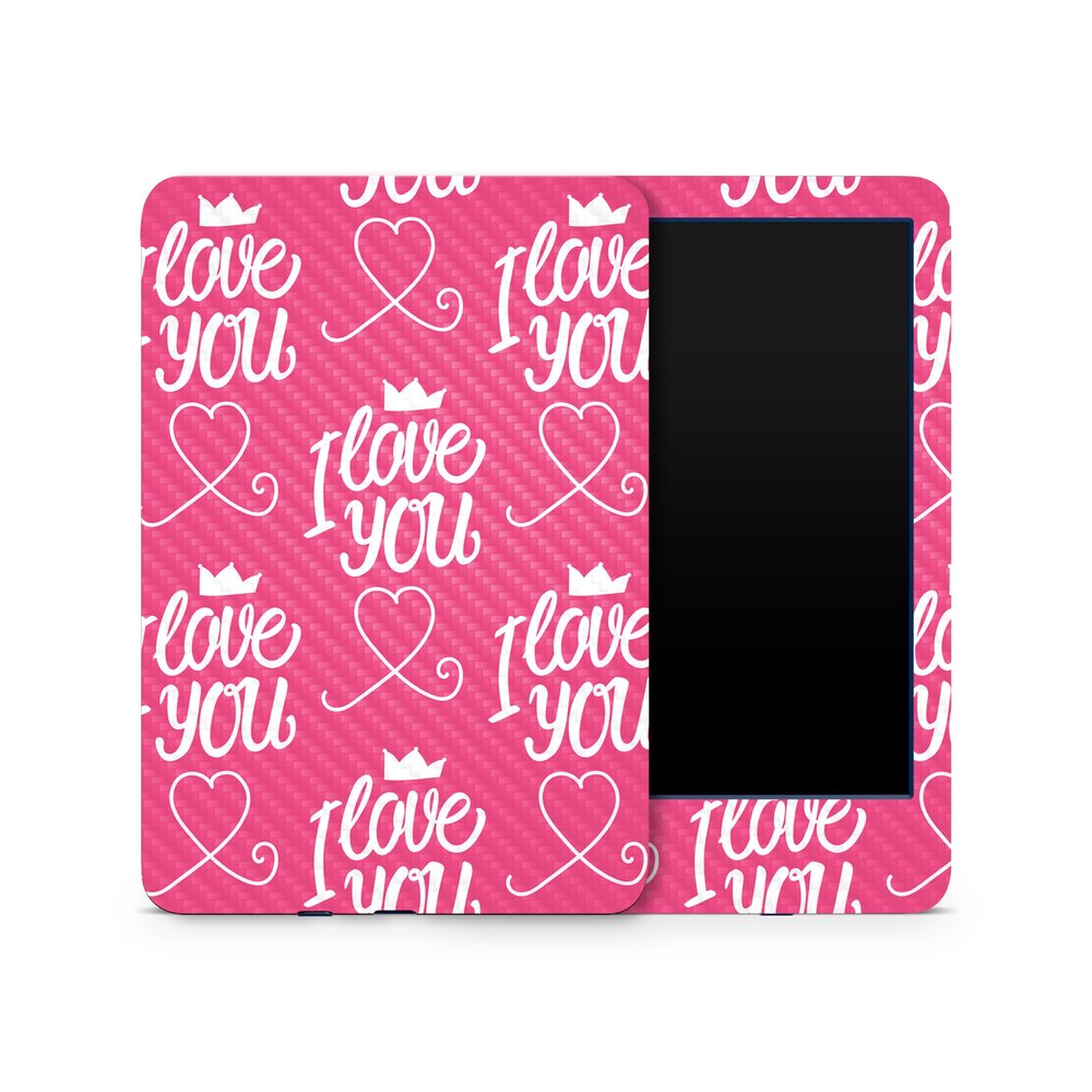 Carbon Fiber Skin Compatible with Amazon Kindle 6-inch 11th Gen (2022) - Much Love - Premium 3M Vinyl Protective Wrap Decal Cover - Easy to Apply | Crafted in The USA by MightySkins
