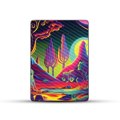 Carbon Fiber Skin Compatible With Amazon Kindle Paperwhite 5 6.8-inch 11th Gen (2021) - Trippy Planet - Premium 3M Vinyl Protective Wrap Decal Cover - Easy To Apply | Crafted in the USA by MightySkins