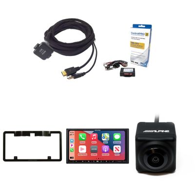 Alpine iLX-407, KCU-315UH USB/HDMI Extension Cable with SWI-CP2 Steering Wheel Interface, and Back Up Camera w/Frame