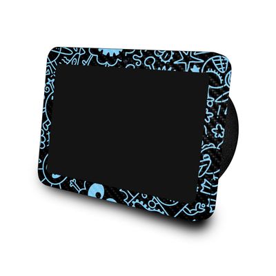 Carbon Fiber Skin Compatible with Amazon Echo Show 8 (3rd Gen, 2023) - Dark Monster Doodles - Premium 3M Vinyl Protective Wrap Decal Cover - Easy to Apply | Crafted in The USA by MightySkins