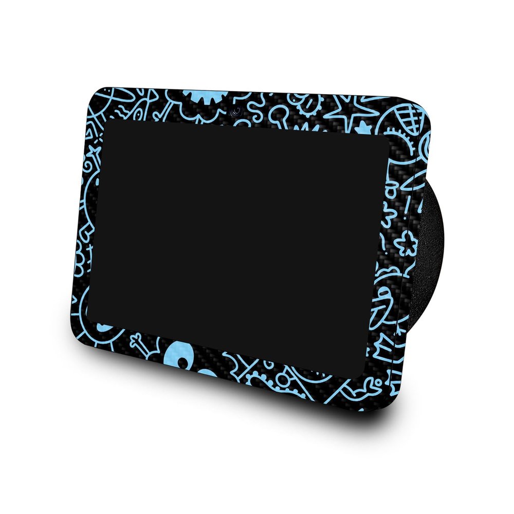 Carbon Fiber Skin Compatible with Amazon Echo Show 8 (3rd Gen, 2023) - Dark Monster Doodles - Premium 3M Vinyl Protective Wrap Decal Cover - Easy to Apply | Crafted in The USA by MightySkins