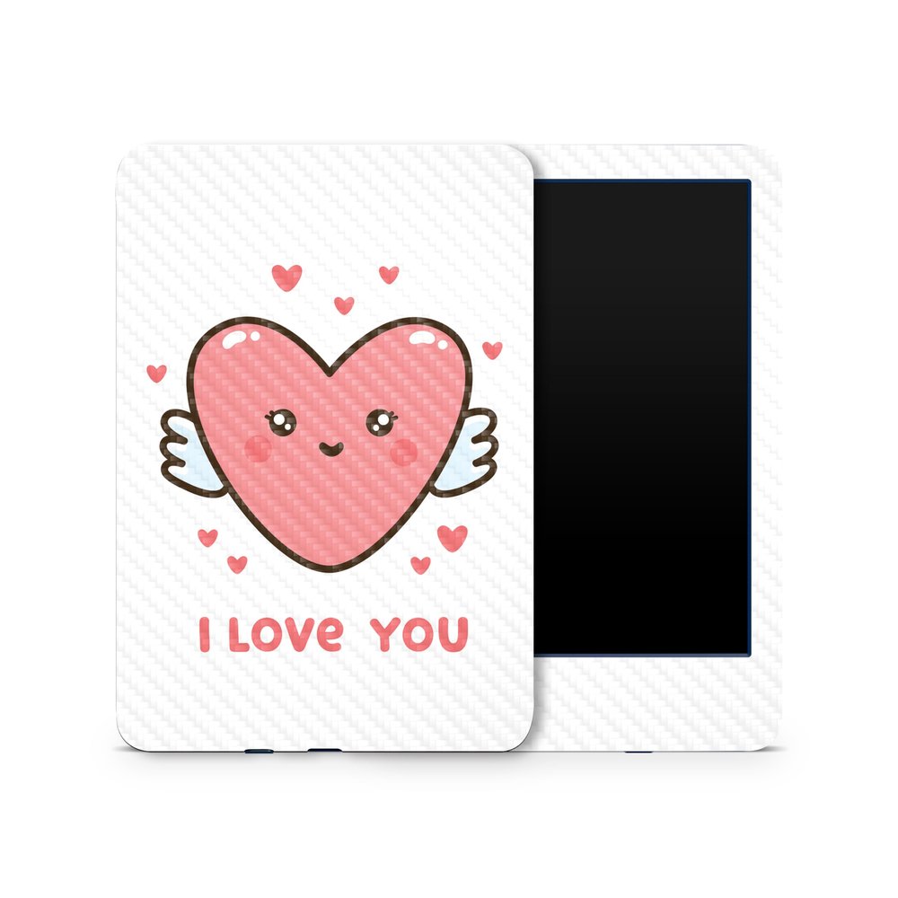 Carbon Fiber Skin Compatible with Amazon Kindle 6-inch 11th Gen (2022) - Angelic Love - Premium 3M Vinyl Protective Wrap Decal Cover - Easy to Apply | Crafted in The USA by MightySkins