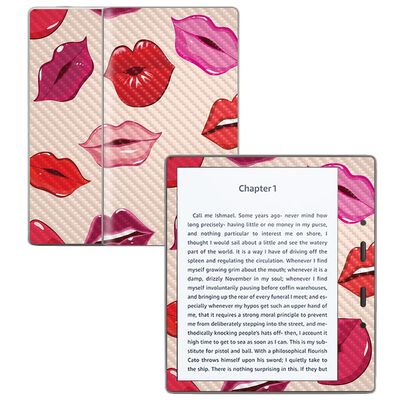 Carbon Fiber Skin Compatible with Amazon Kindle Oasis 7" (9th Gen) - Many Kisses - Premium 3M Vinyl Protective Wrap Decal Cover - Easy to Apply | Crafted in The USA by MightySkins