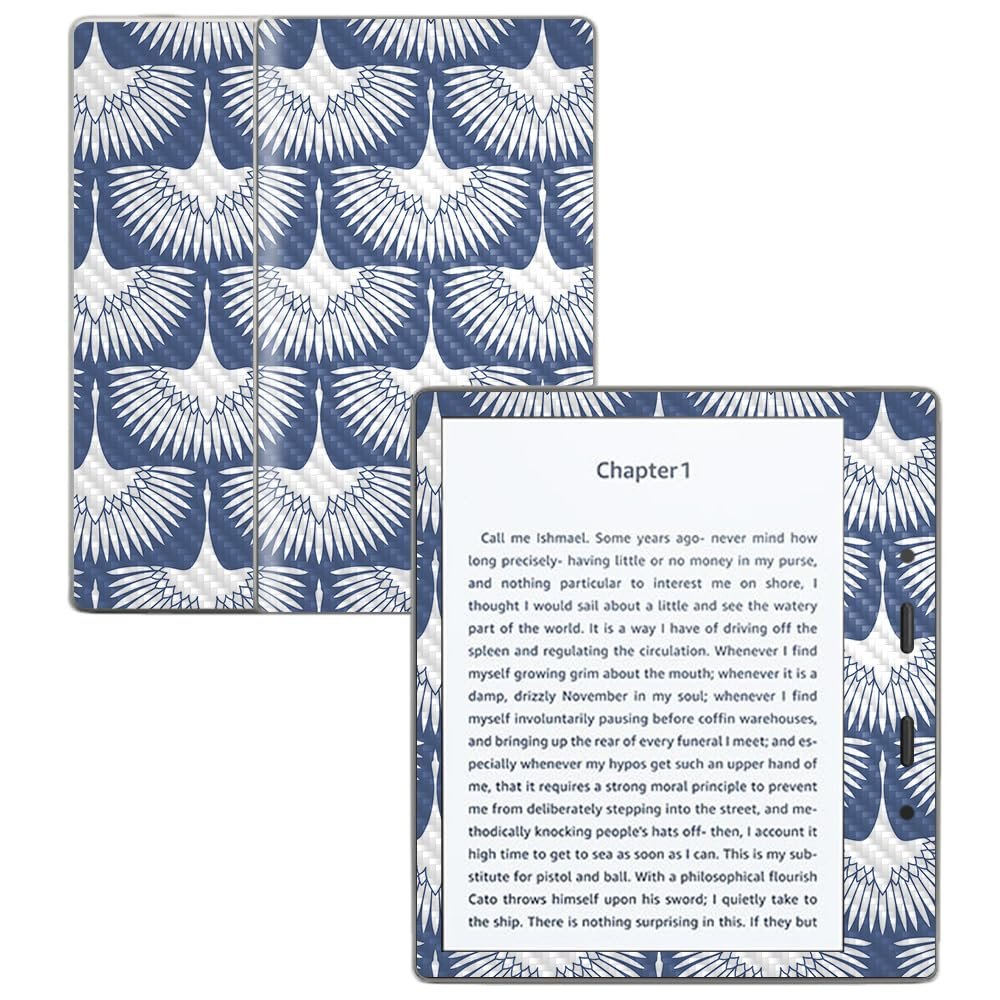 Carbon Fiber Skin Compatible with Amazon Kindle Oasis 7" (9th Gen) - Feather Duster - Premium 3M Vinyl Protective Wrap Decal Cover - Easy to Apply | Crafted in The USA by MightySkins