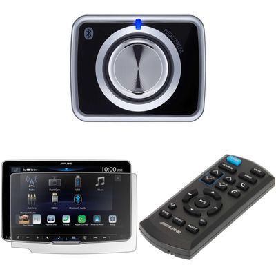 Alpine RUX-H02 Bass Knob, KAE-HF9DA Anti-Reflective Screen Protector & RUE-4360 Remote Bundle
