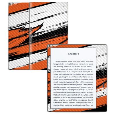 Carbon Fiber Skin Compatible with Amazon Kindle Oasis 7" (9th Gen) - Grunge Orange - Premium 3M Vinyl Protective Wrap Decal Cover - Easy to Apply | Crafted in The USA by MightySkins
