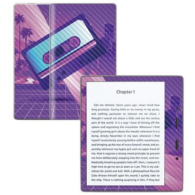 Carbon Fiber Skin Compatible with Amazon Kindle Oasis 7" (9th Gen) - 80s Cassette - Premium 3M Vinyl Protective Wrap Decal Cover - Easy to Apply | Crafted in The USA by MightySkins