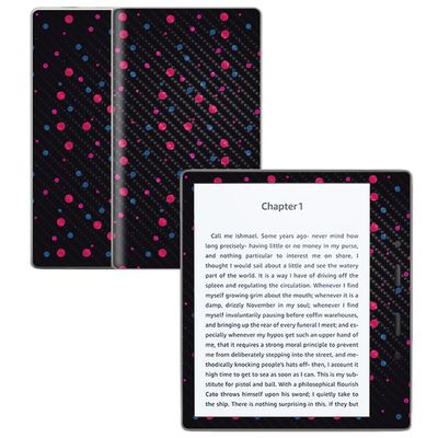 Carbon Fiber Skin Compatible with Amazon Kindle Oasis 7" (9th Gen) - Magenta Dots - Premium 3M Vinyl Protective Wrap Decal Cover - Easy to Apply | Crafted in The USA by MightySkins