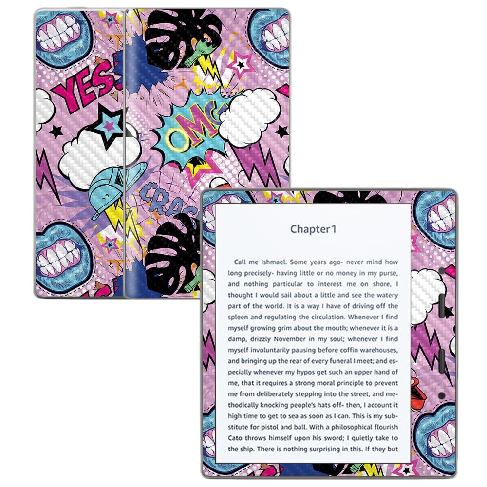 Carbon Fiber Skin Compatible with Amazon Kindle Oasis 7" (9th Gen) - OMG Yes - Premium 3M Vinyl Protective Wrap Decal Cover - Easy to Apply | Crafted in The USA by MightySkins